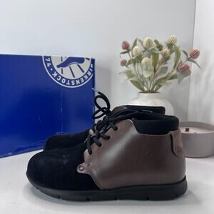 Birkenstock Estevan Leather Suede Mid Boot Black/Brown 1001021 Women 7/Men 5 NWB